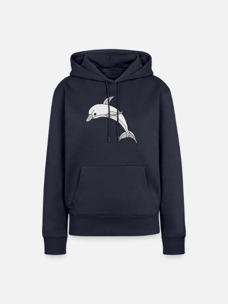 Delphin - Frauen Premium Bio Hoodie - Navy