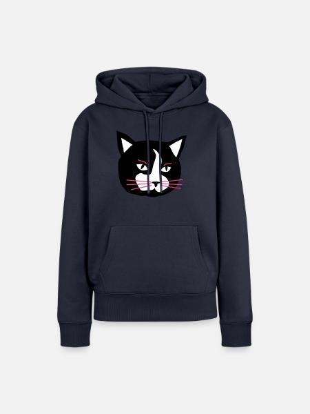 Cat - Frauen Premium Bio Hoodie - Navy