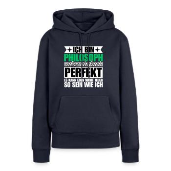 Perfekter Philosoph - Frauen Premium Bio Hoodie - Navy - Vorne - Julia (174cm)