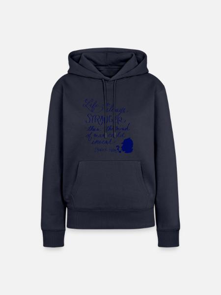 Das Leben ist immer fremd - Frauen Premium Bio Hoodie - Navy