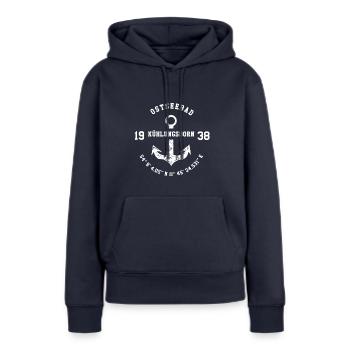 Ostseebad Kühlungsborn 1938 - Frauen Premium Bio Hoodie - Navy - Vorne - Julia (174cm)