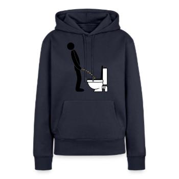 WC logo im stehen pinkeln pissen klo toilette erle - Frauen Premium Bio Hoodie - Navy - Vorne - Julia (174cm)