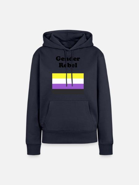 Nicht-binäre Flagge Geschlecht Rebell - Frauen Premium Bio Hoodie - Navy