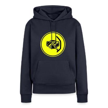 Taucherbrille kreis icon - Frauen Premium Bio Hoodie - Navy - Vorne - Julia (174cm)