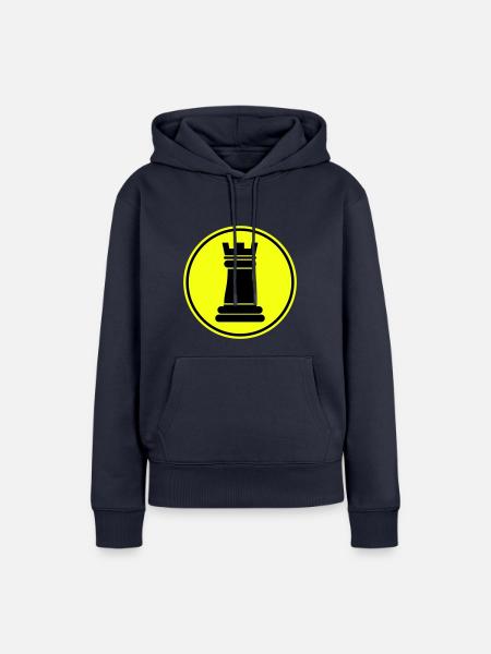 Schachfigur Turm - Frauen Premium Bio Hoodie - Navy