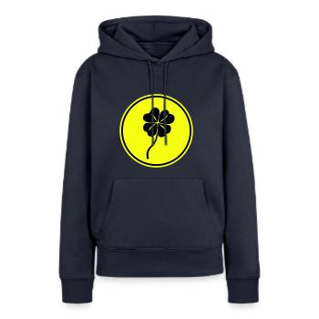 La chance de Cloverleaf - Sweat à capuche Premium bio Femme - bleu marine - Devant - Julia (174cm)