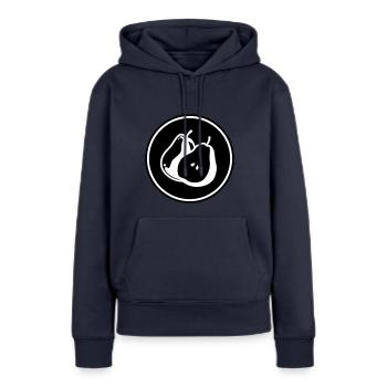 Birne Obst - Frauen Premium Bio Hoodie - Navy - Vorne - Julia (174cm)