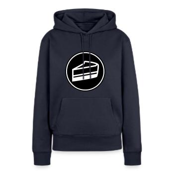 Gâteau au fromage - Sweat à capuche Premium bio Femme - bleu marine - Devant - Julia (174cm)
