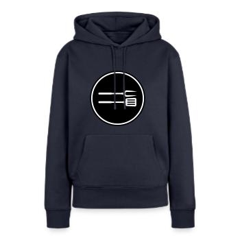 Grillzange Grillen Symbol - Frauen Premium Bio Hoodie - Navy - Vorne - Julia (174cm)
