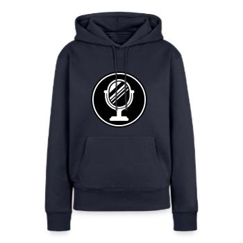 Silhouette de l’icône miroir - Sweat à capuche Premium bio Femme - bleu marine - Devant - Julia (174cm)
