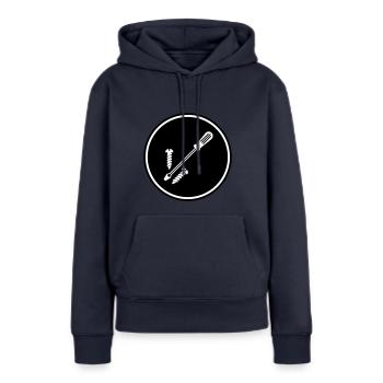 Symbole du tournevis - Sweat à capuche Premium bio Femme - bleu marine - Devant - Julia (174cm)
