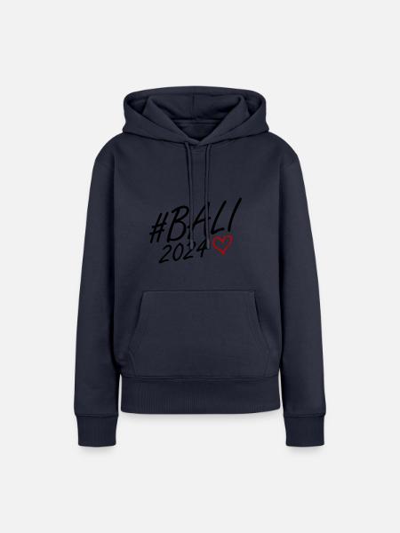 Bali 2024 Herz Reise - Frauen Premium Bio Hoodie - Navy