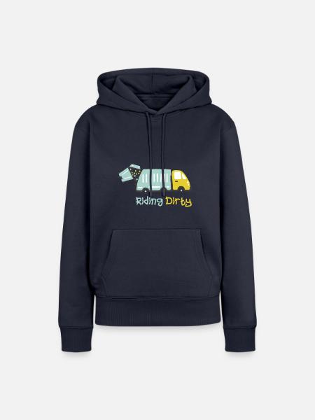 Fahren Mit Einem Schmutzigen Müllwagen - Frauen Premium Bio Hoodie - Navy