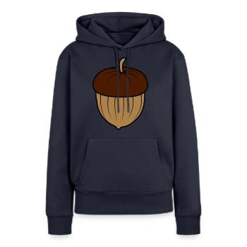 Eichel Nuss Design - Frauen Premium Bio Hoodie - Navy - Vorne - Julia (174cm)