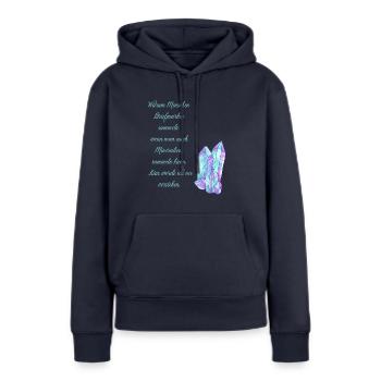Mineralien - Frauen Premium Bio Hoodie - Navy - Vorne - Julia (174cm)