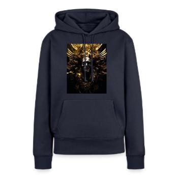 Golden psycho - Frauen Premium Bio Hoodie - Navy - Vorne - Julia (174cm)