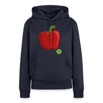 Paprika - Frauen Premium Bio Hoodie - Navy - Vorne - Julia (174cm)
