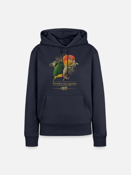 Der orangeköpfige Caique - Frauen Premium Bio Hoodie - Navy