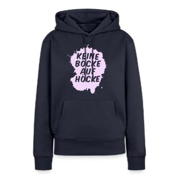 Keine Böcke auf Höcke! - Frauen Premium Bio Hoodie - Navy - Vorne - Julia (174cm)
