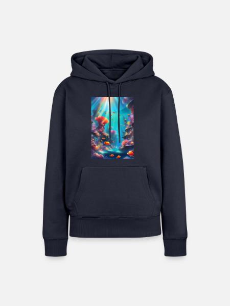Tropische Korallenriffe - Frauen Premium Bio Hoodie - Navy