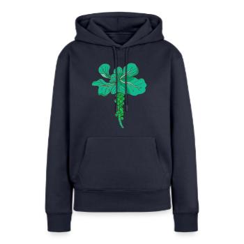 Choux de Bruxelles Choux de chou de Bruxelles choux de chou - Sweat à capuche Premium bio Femme - bleu marine - Devant - Julia (174cm)