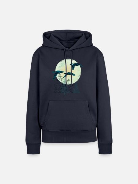 Zugvögel - Frauen Premium Bio Hoodie - Navy