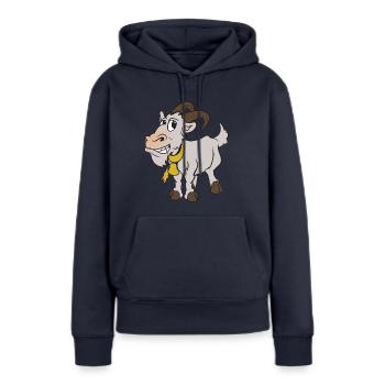 chèvre de chèvre - Sweat à capuche Premium bio Femme - bleu marine - Devant - Julia (174cm)