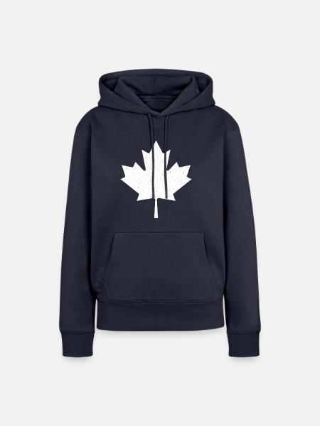 Maple Leaf Grunge - Frauen Premium Bio Hoodie - Navy