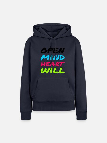 Open Mind, Heart & Will – Achtsamkeits-Statement - Frauen Premium Bio Hoodie - Navy