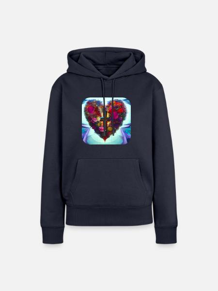 Mutter Herz - Frauen Premium Bio Hoodie - Navy