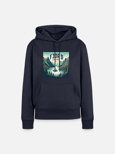 Fjord-Entdecker - Frauen Premium Bio Hoodie - Navy