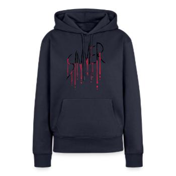 Égratignure de la plaie Sinner - Sweat à capuche Premium bio Femme - bleu marine - Devant - Julia (174cm)