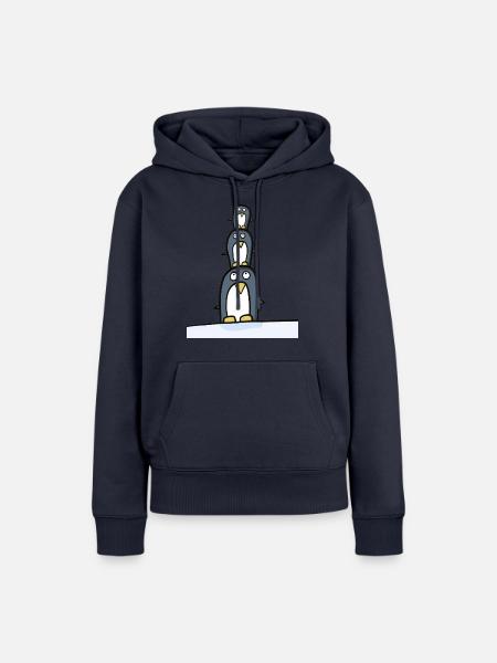 lustige pinguine, akrobatische Pinguine - Frauen Premium Bio Hoodie - Navy