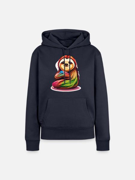 Kuscheliges Faultier - Frauen Premium Bio Hoodie - Navy