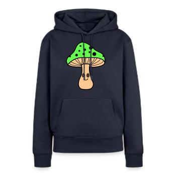Champignon hypnotique - Sweat à capuche Premium bio Femme - bleu marine - Devant - Julia (174cm)