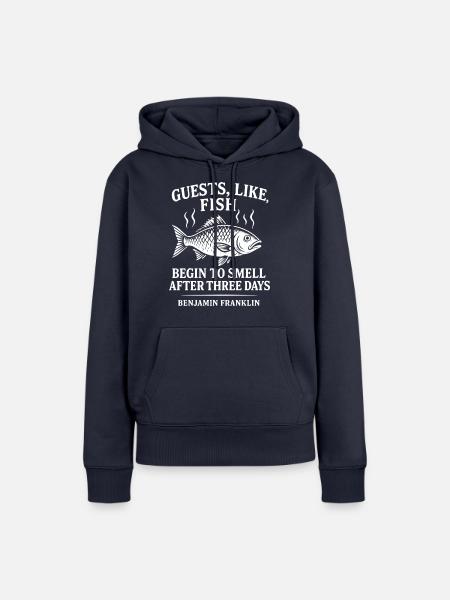 Zitat von Benjamin Franklin - Frauen Premium Bio Hoodie - Navy