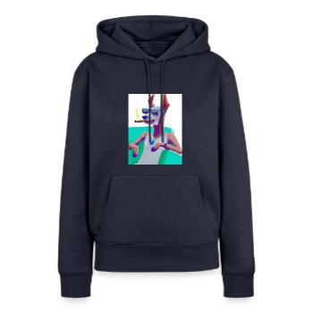 smoking Dog - Frauen Premium Bio Hoodie - Navy - Vorne - Julia (174cm)