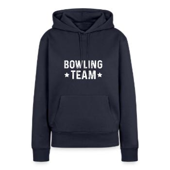 Bowling Team - Frauen Premium Bio Hoodie - Navy - Vorne - Julia (174cm)