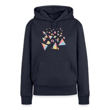 pyramids - Frauen Premium Bio Hoodie - Navy - Vorne - Julia (174cm)