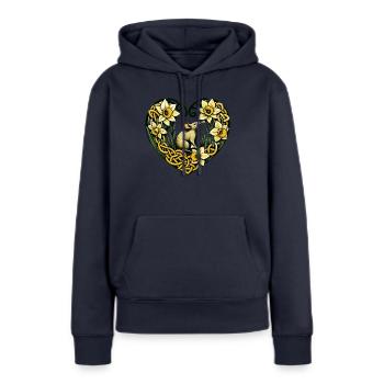 L’amour des rongeurs - Sweat à capuche Premium bio Femme - bleu marine - Devant - Julia (174cm)