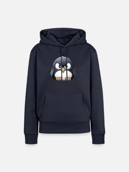 Grumpy Pinguin - Frauen Premium Bio Hoodie - Navy
