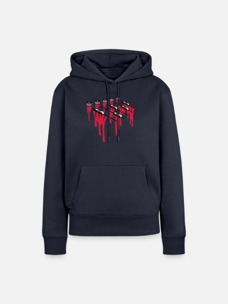 Blut Tropfen Mischpult - Frauen Premium Bio Hoodie - Navy