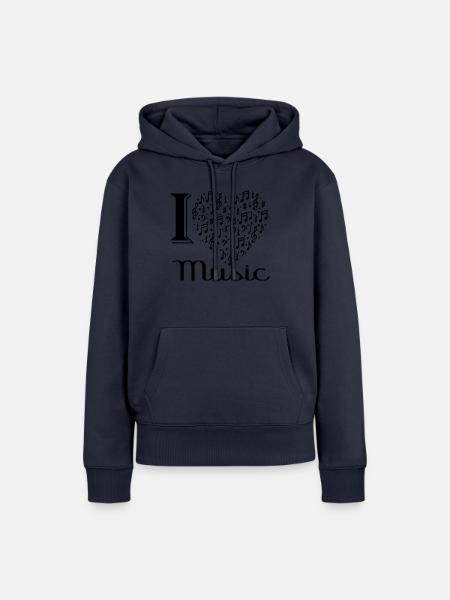 Ich liebe Musik - Frauen Premium Bio Hoodie - Navy