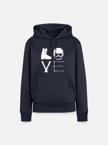 Ski love - Frauen Premium Bio Hoodie - Navy