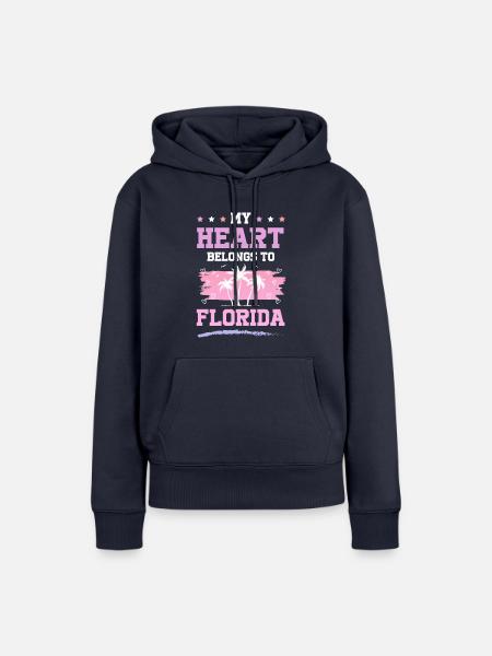 Florida Herz Spruch - Frauen Premium Bio Hoodie - Navy