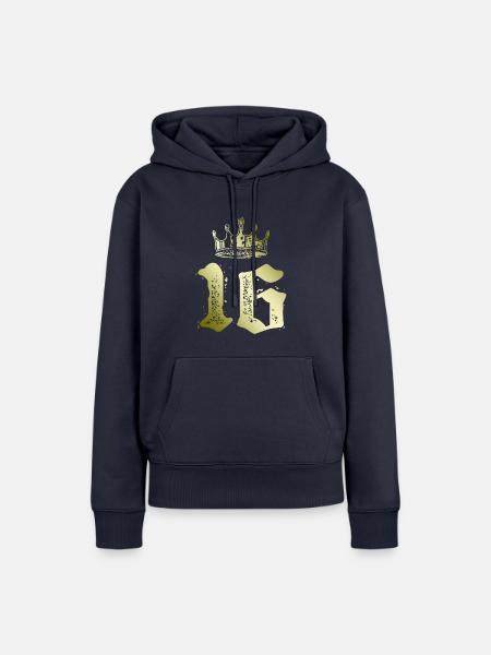 16 Zahl Krone - Frauen Premium Bio Hoodie - Navy