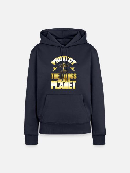 naturschutz umweltschutz - Frauen Premium Bio Hoodie - Navy