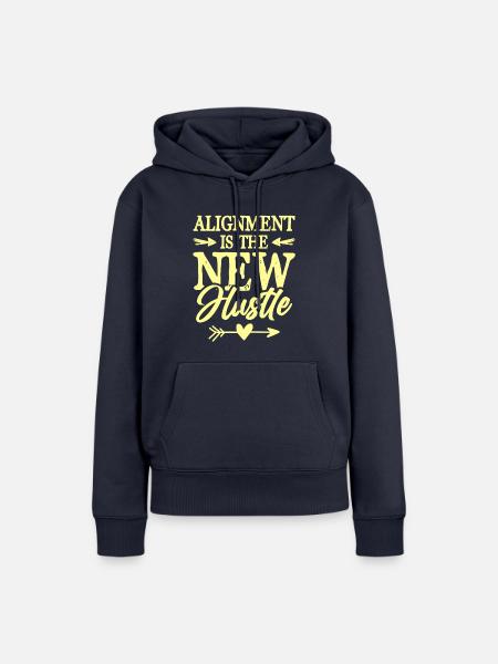 hustle spruch - Frauen Premium Bio Hoodie - Navy
