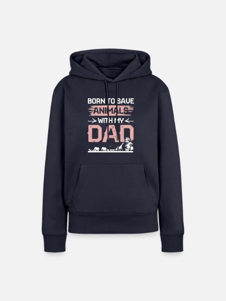 tierschützer papa - Frauen Premium Bio Hoodie - Navy