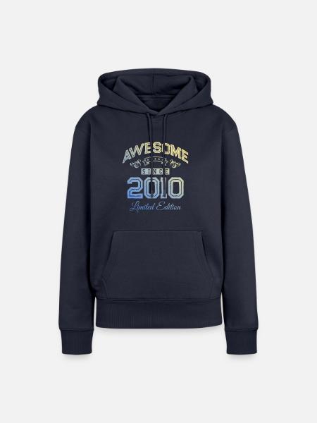 2010 awesome since - Frauen Premium Bio Hoodie - Navy